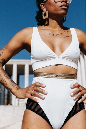 Ensemble lingerie blanche texturée - RUN THE WORLD Superbe Paris