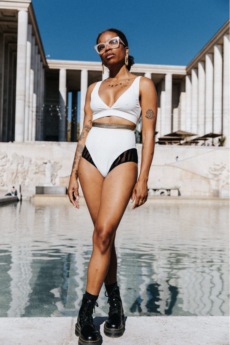 Ensemble lingerie blanche texturée - RUN THE WORLD Superbe Paris