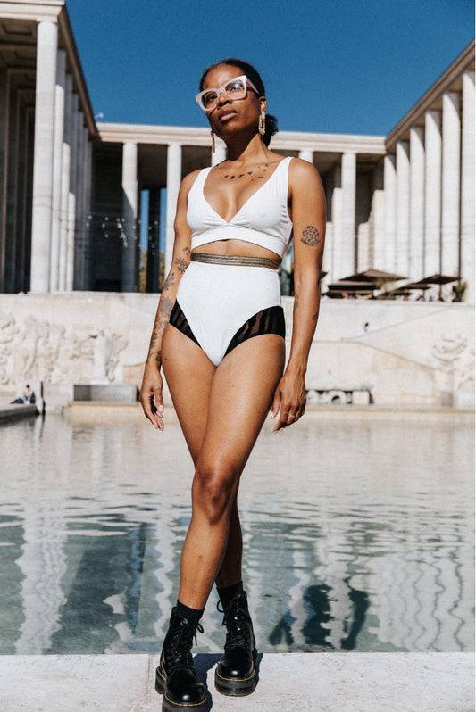 Ensemble lingerie blanche texturée - RUN THE WORLD Superbe Paris